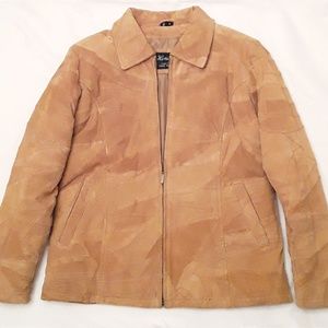 Womens Henig Furs Tan Genuine Leather Jacket Coat